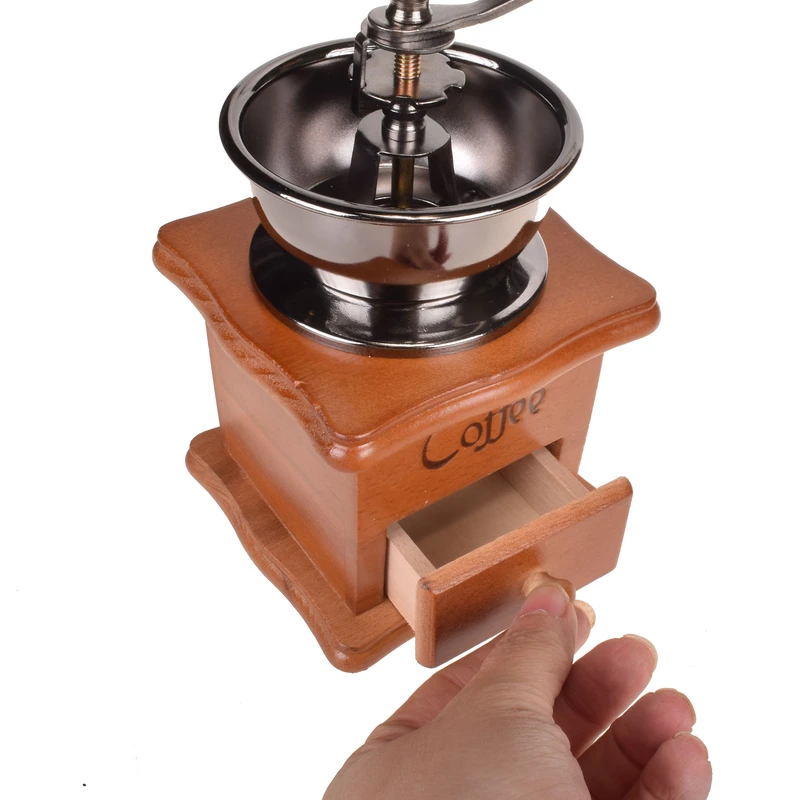 Price and Buy Manual Coffee Grinder with Ceramic Blades – Beech Wood Body, Metal Lever, and Drawer_6903e8006b598.webp Price and Buy Manual Coffee Grinder with Ceramic Blades – Beech Wood Body, Metal Lever, and Drawer - Image 3