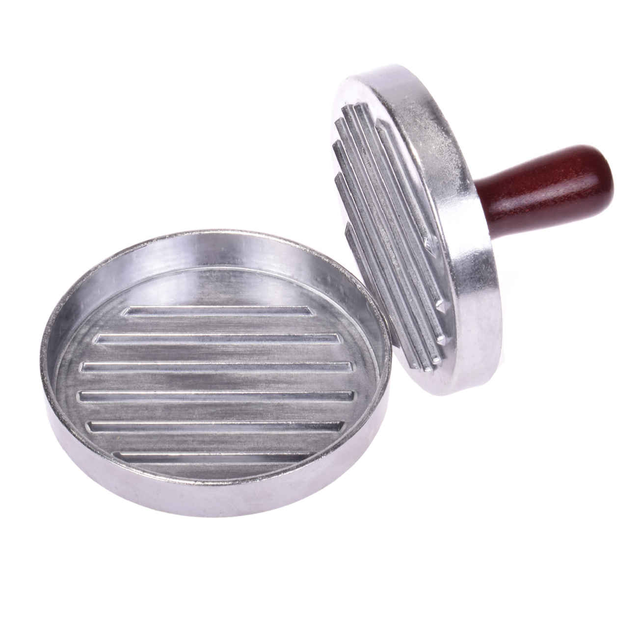 Price and Buy Manual Shami Kebab and Burger Press – in Aluminum & Wood-Handle_690199d900995.jpeg Price and Buy Manual Shami Kebab and Burger Press – in Aluminum & Wood-Handle - Image 1