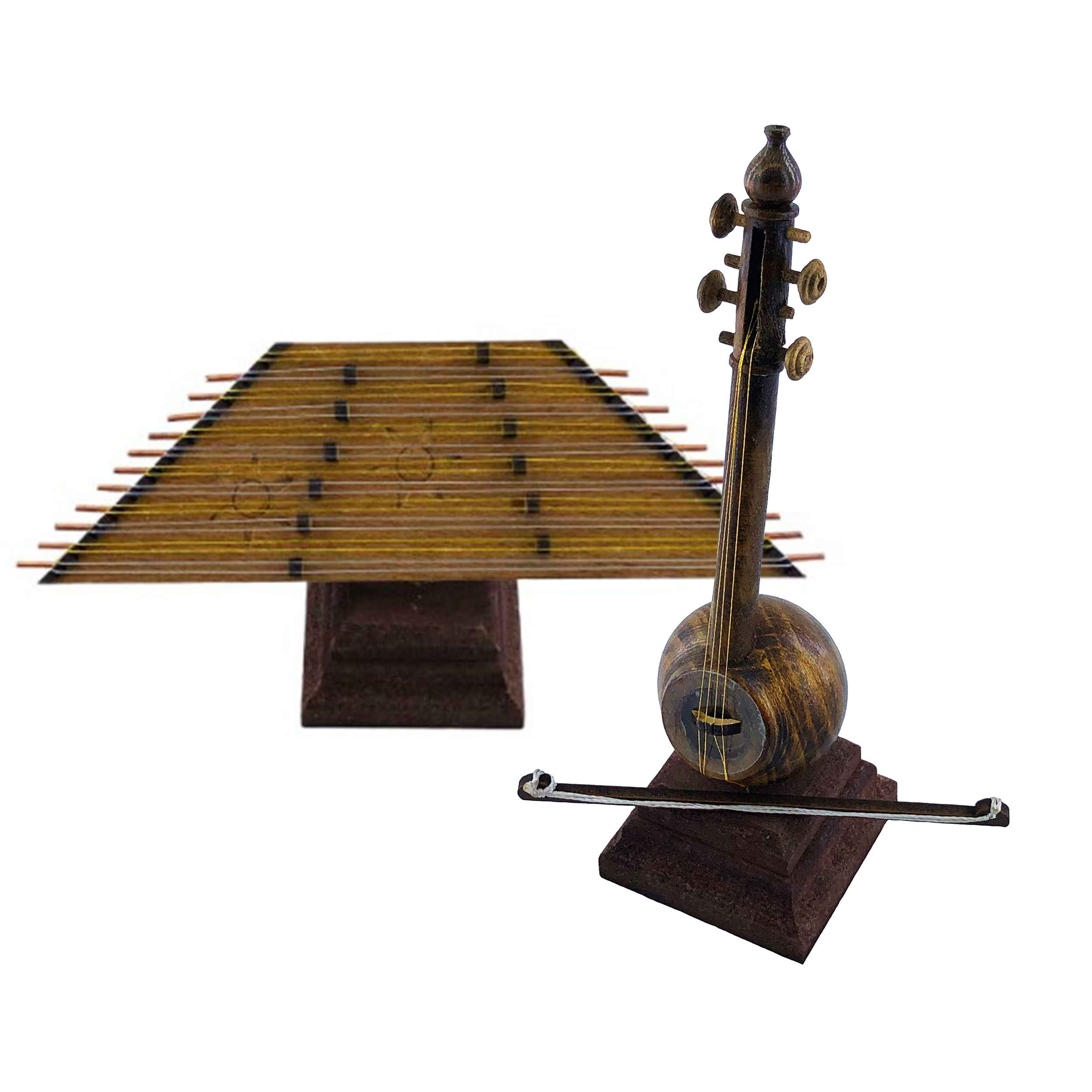 Price and Buy Maquette Model Kit: Wooden Replica Set of Persian Santoor and Kamancheh