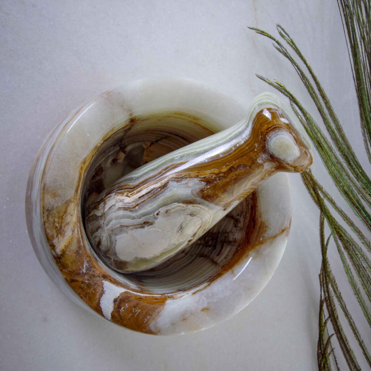 Price and Buy Marble Mortar & Pestle Set Handcrafted for Chefs & Home Cooks - Image 4