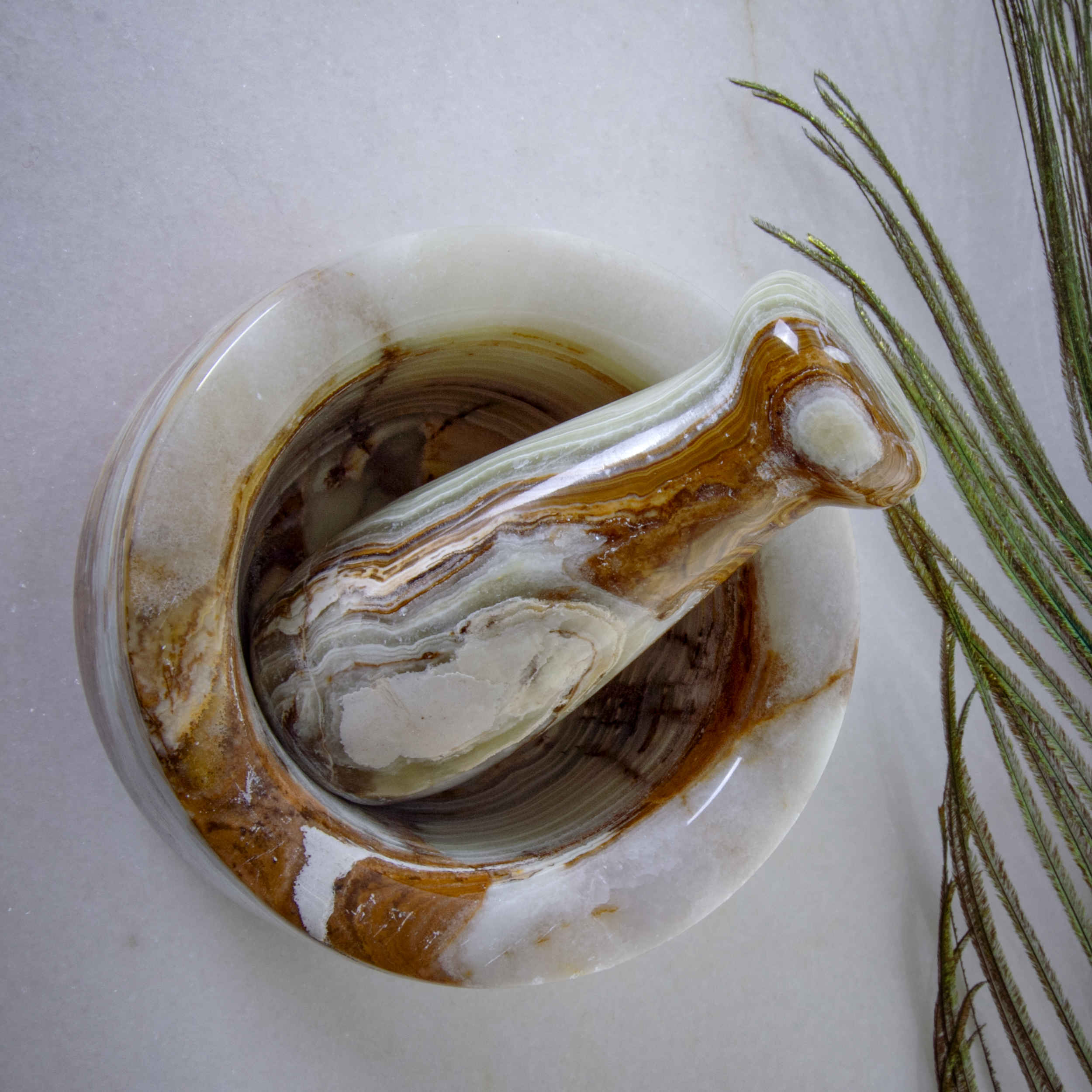 Price and Buy Marble Mortar & Pestle Set Handcrafted for Chefs & Home Cooks - Image 4