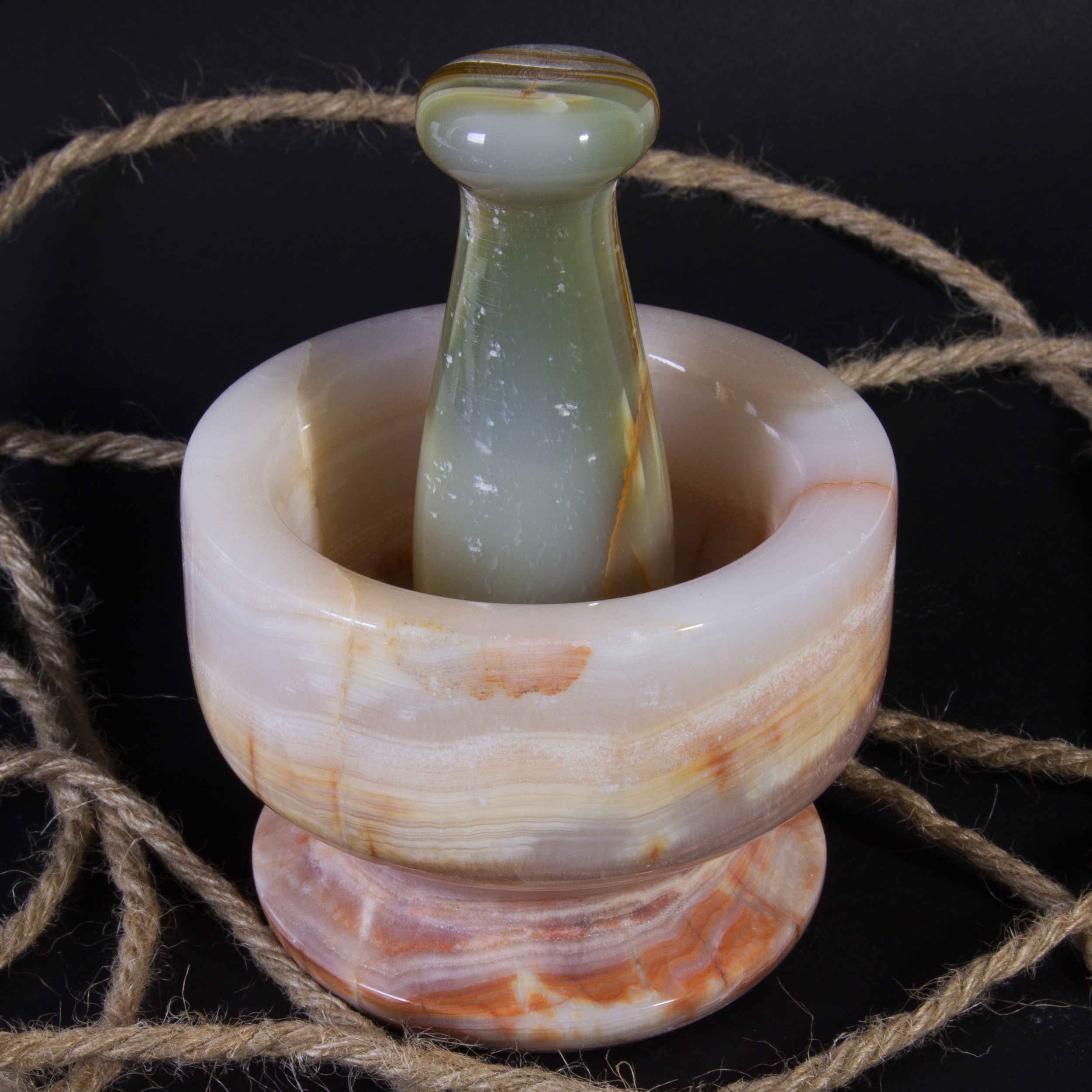 Price and Buy Marble Stone Mortar & Pestle Set Handcrafted for Artful Herb Grinding - Image 3
