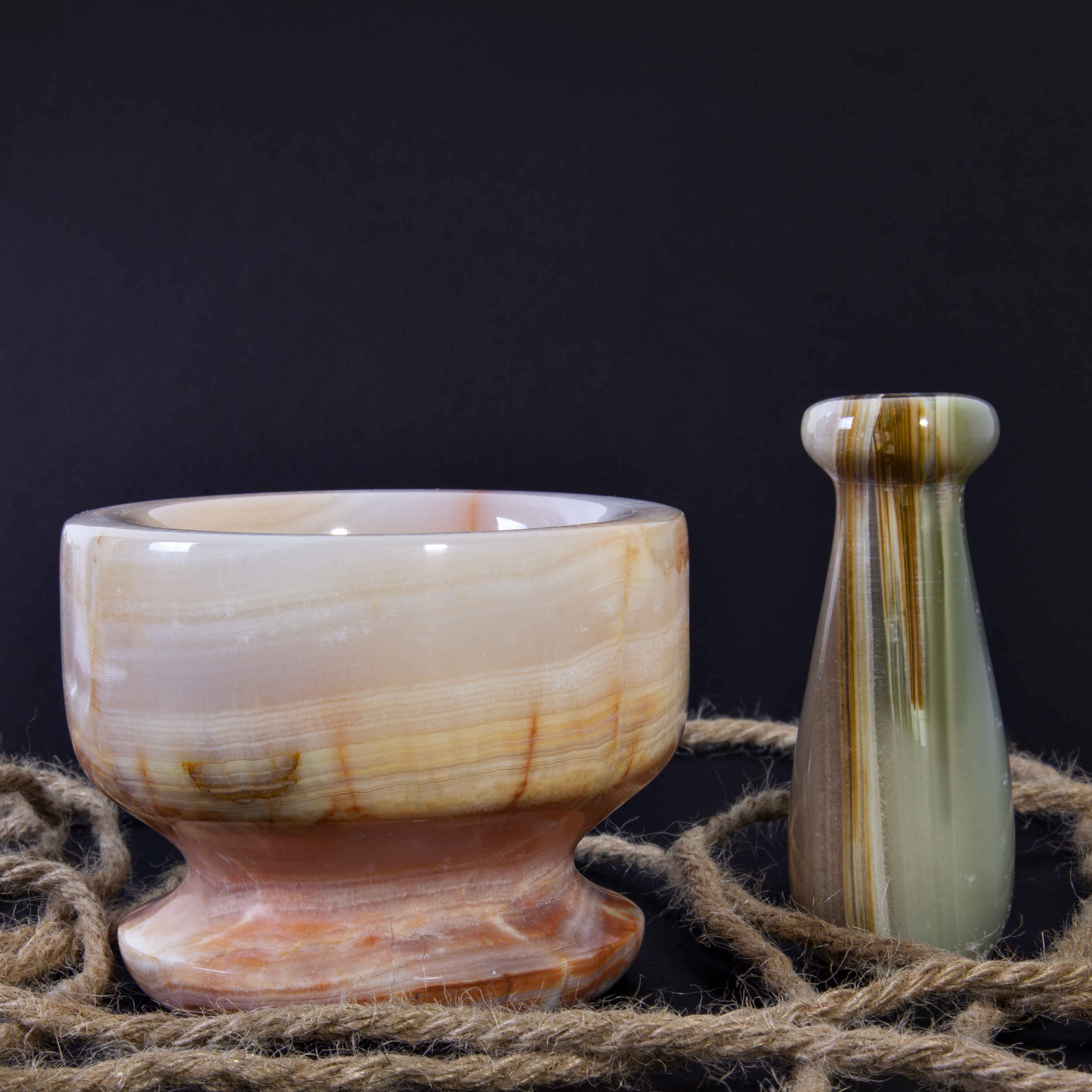 Price and Buy Marble Stone Mortar & Pestle Set Handcrafted for Artful Herb Grinding - Image 4