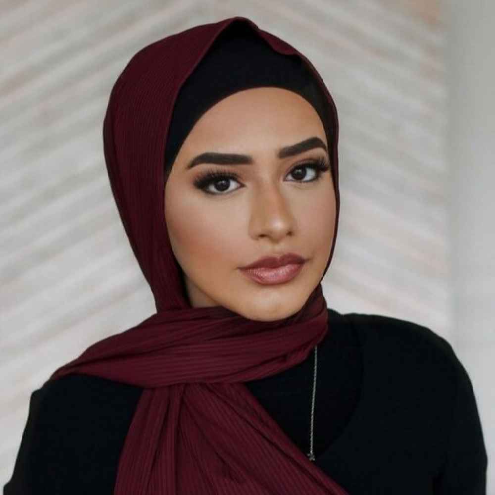 Price and Buy Maroon Chiffon Shayla Hijab for Muslim Women - Image 3