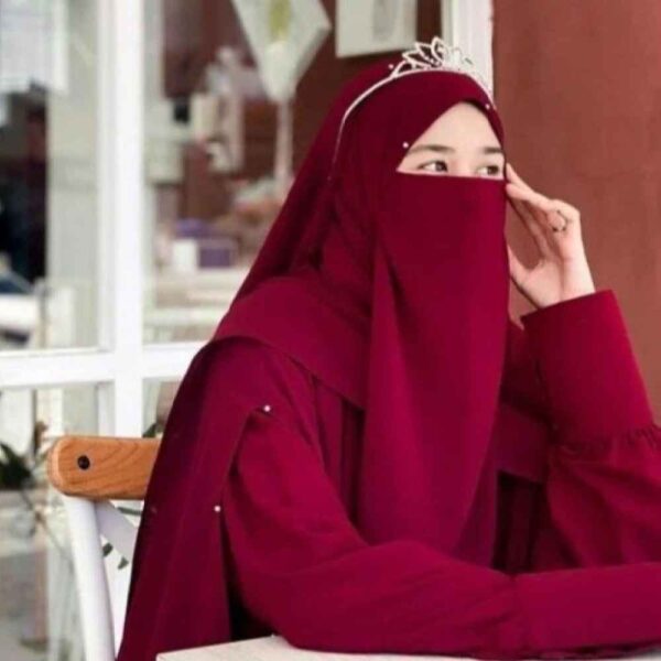 Price and Buy Maroon Islamic Crepe Square Scarf & Niqab Set for Women_68fdc3d13f0f4.jpeg Price and Buy Maroon Islamic Crepe Square Scarf & Niqab Set for Women