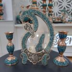 Price and Buy Medium-Sized Turquoise Inlay Mirror and Candle Holder Set – Paransa Brand - Image 3