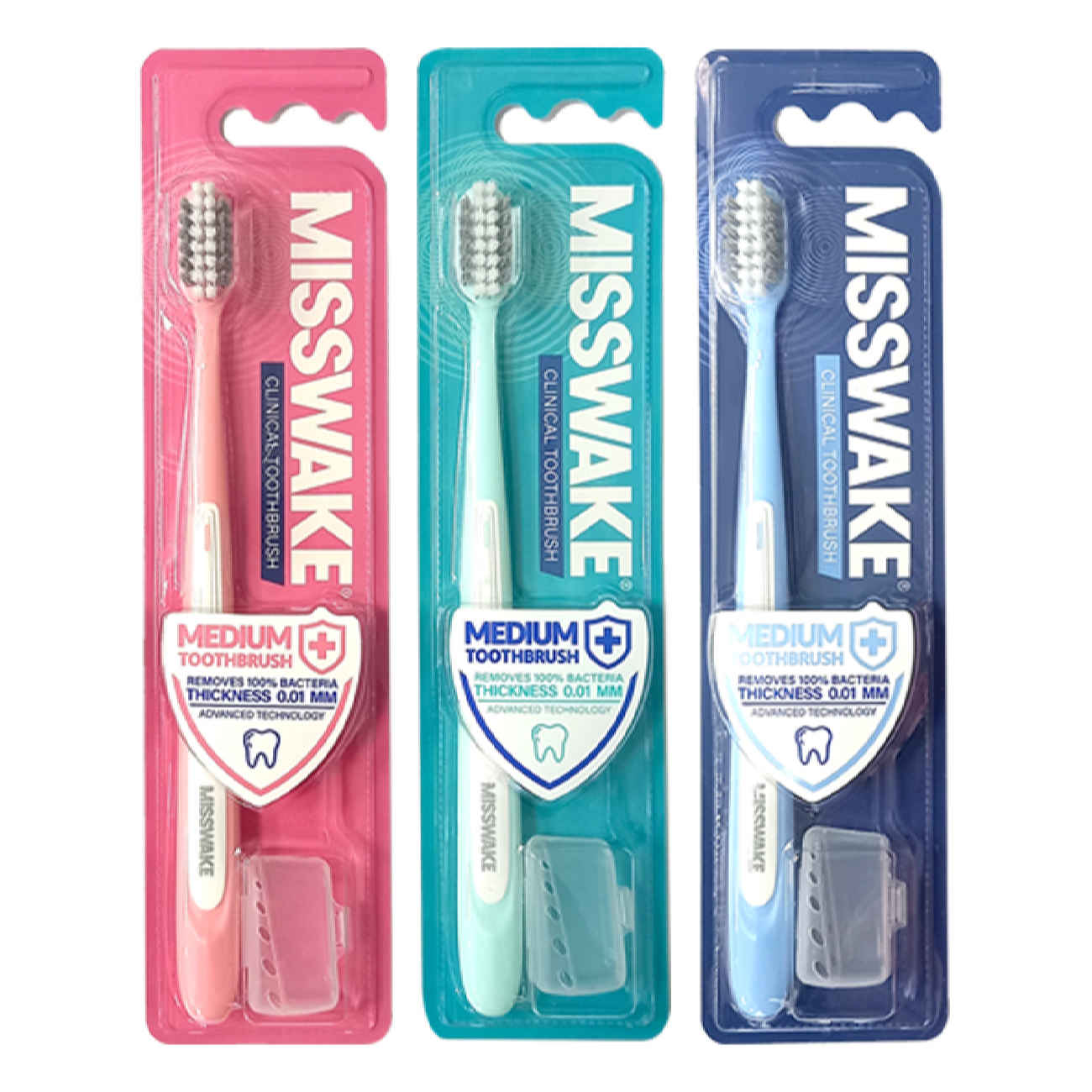 Price and Buy Medium Toothbrush for Optimal Oral Care – Misswake Clinical (Pack of 3)