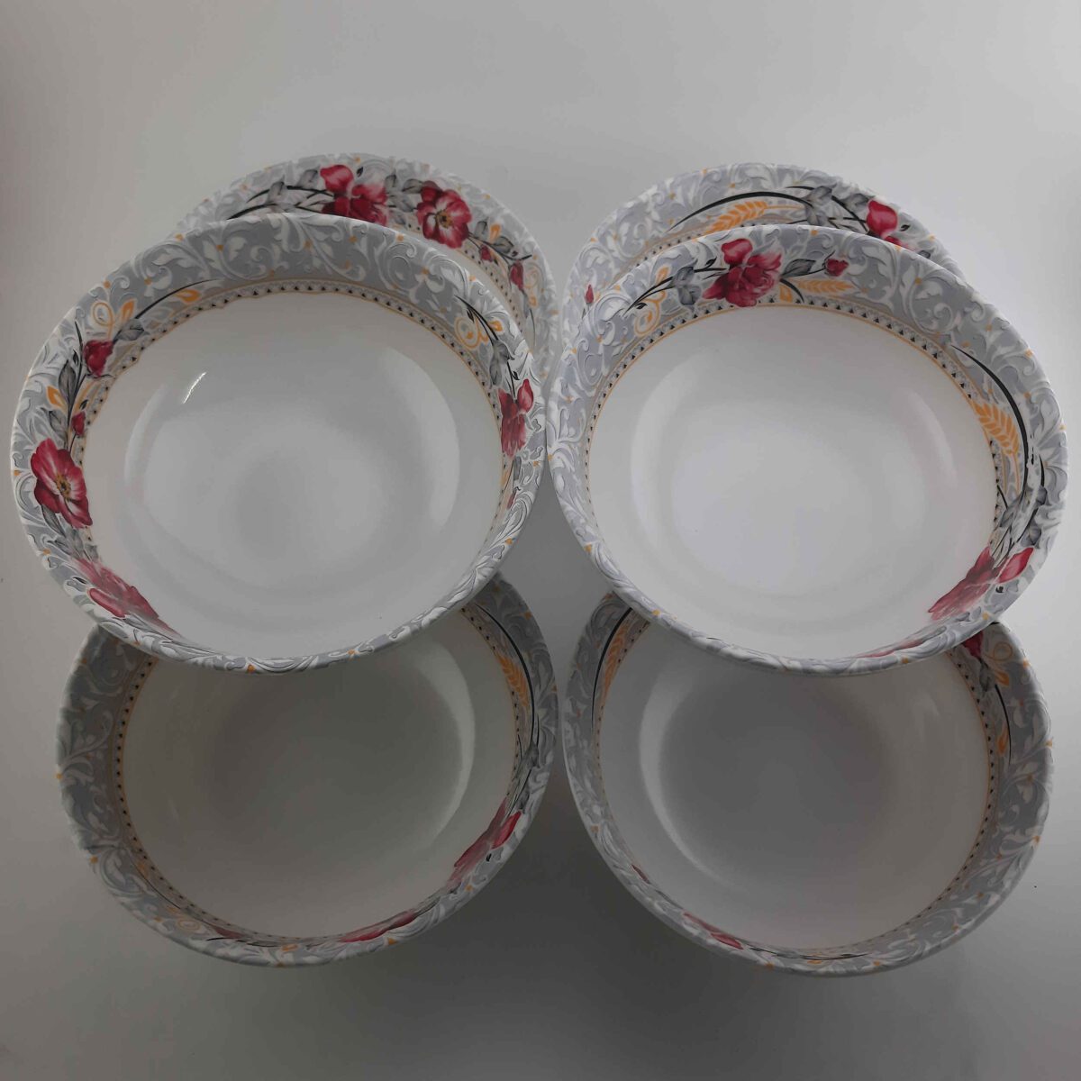 Price and Buy Melamine Dinnerware Bowl Set, Dishwasher Safe – Floral Design (Set of 6) - Image 3