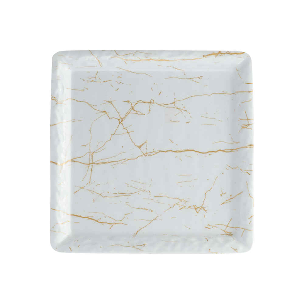 Price and Buy Melamine Plate Set, Square Shape Marble Design, Pack of 3