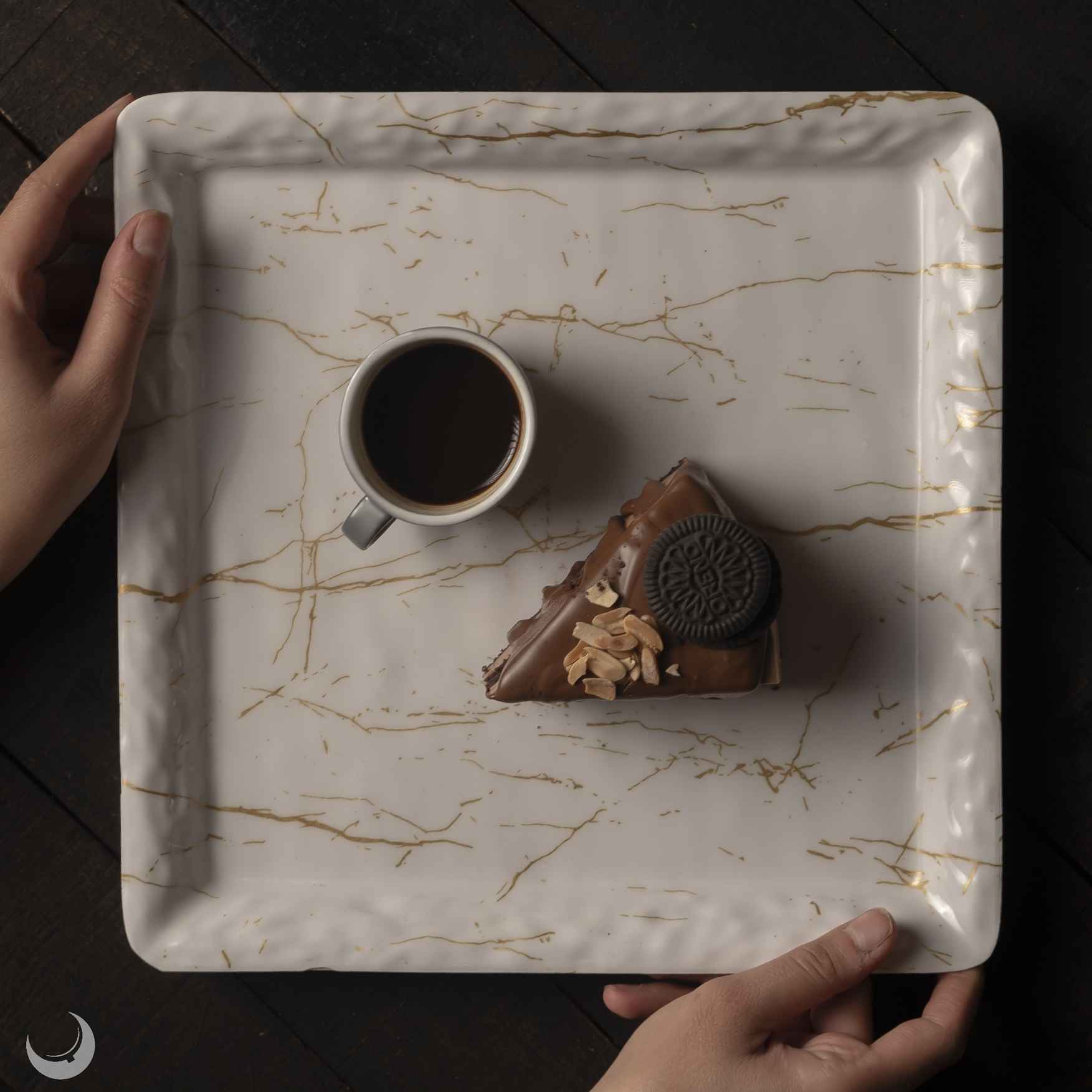 Price and Buy Melamine Plate Set, Square Shape Marble Design, Pack of 3 - Image 3
