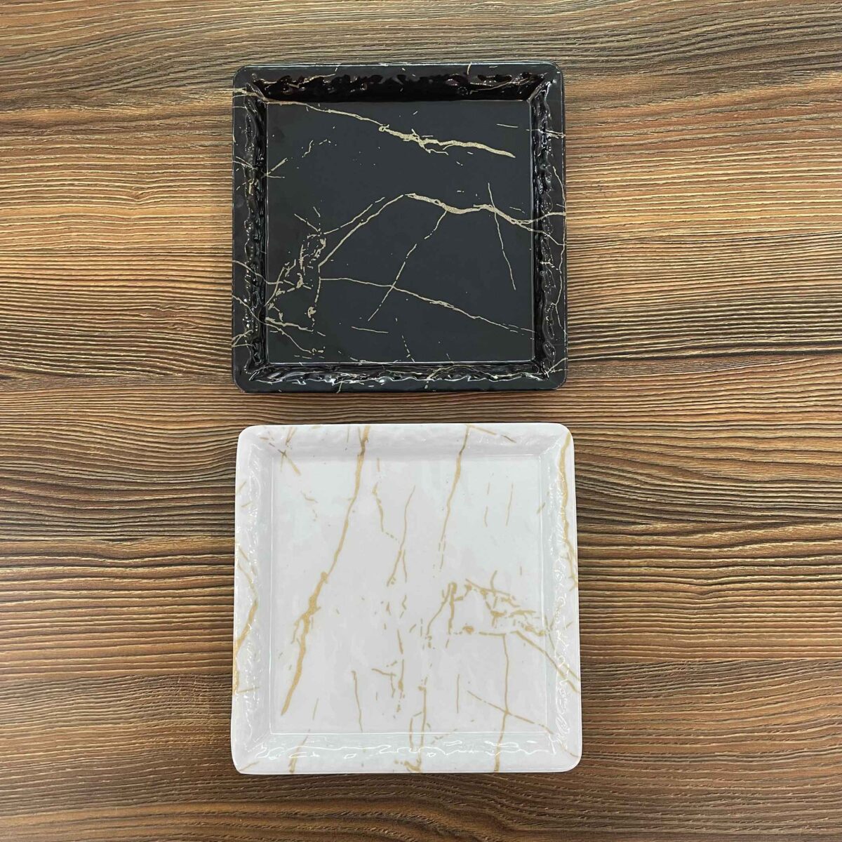 Price and Buy Melamine Plate Set, Square Shape Marble Design, Pack of 3 - Image 5
