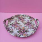 Price and Buy Melamine Serving Tray Durable & Lightweight Floral Pink