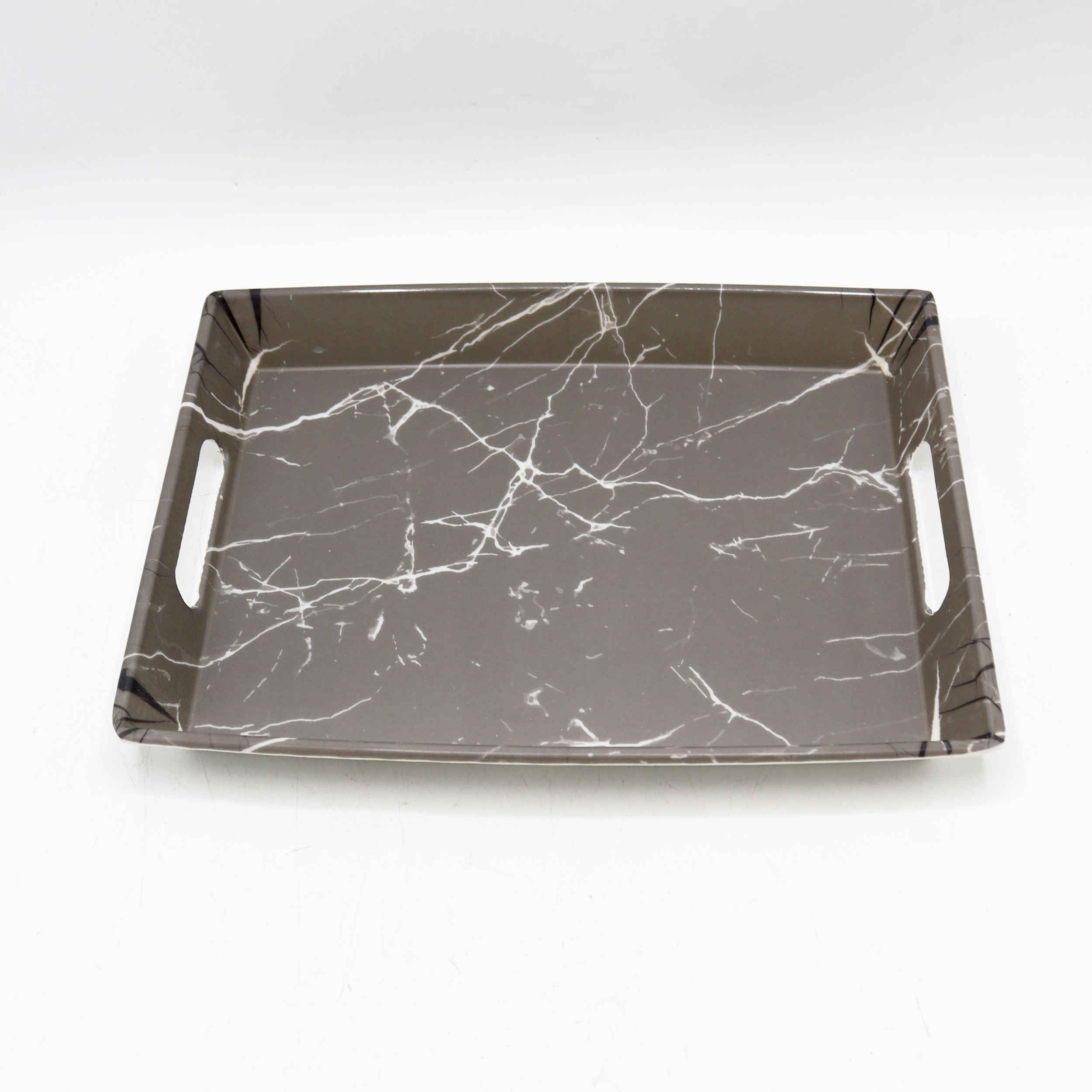 Price and Buy Melamine Serving Tray Lightweight & Durable Gray Marble Design