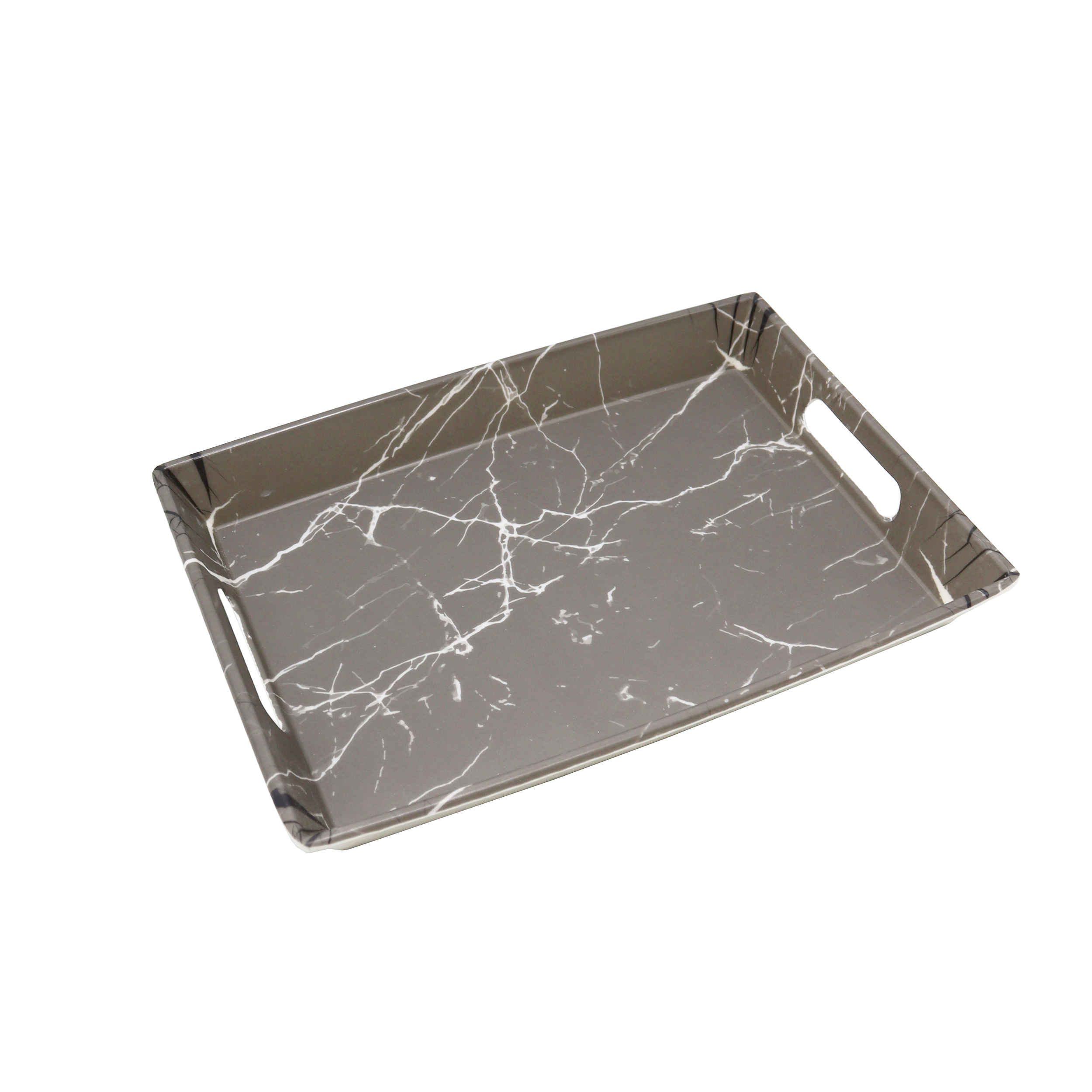 Price and Buy Melamine Serving Tray Lightweight & Durable Gray Marble Design - Image 3