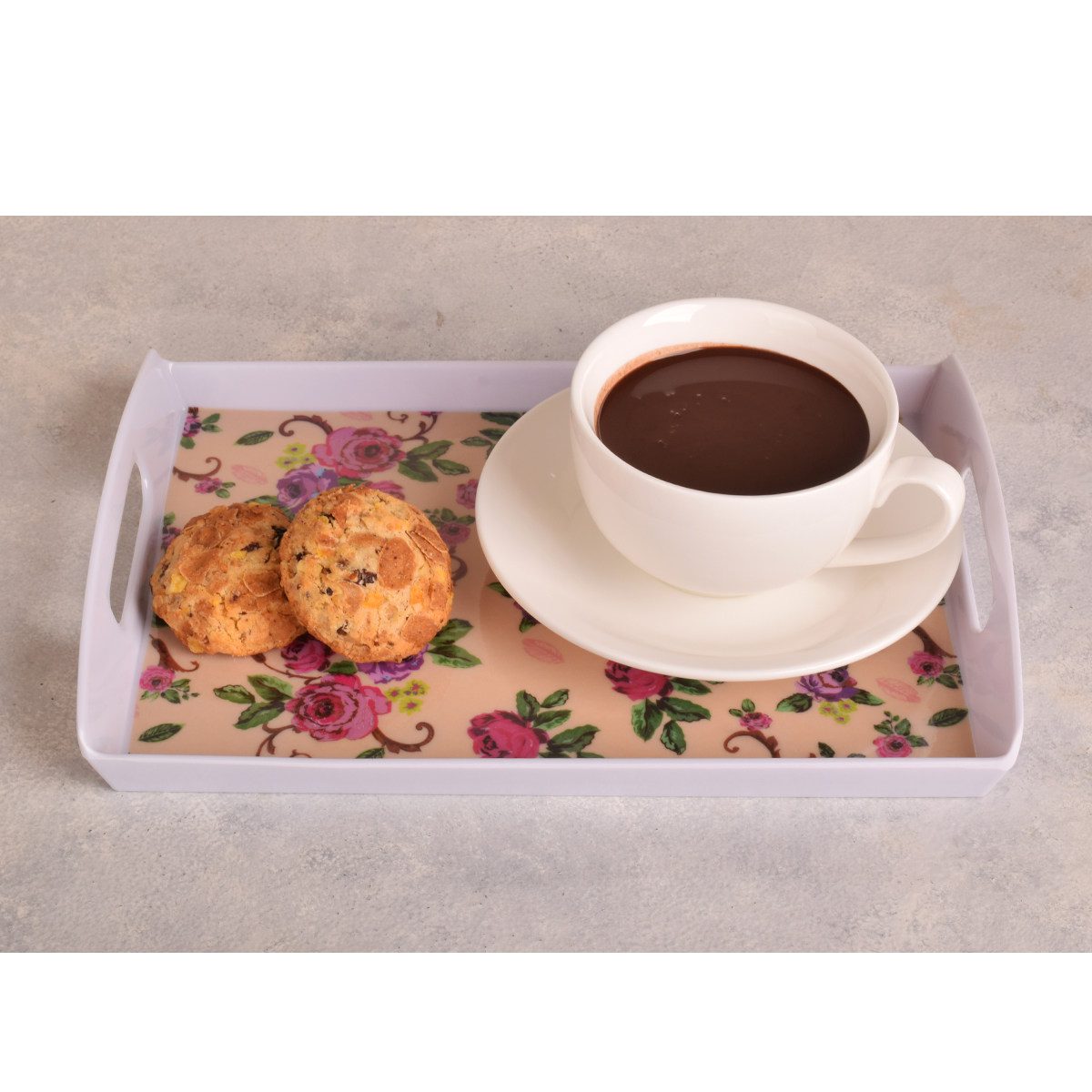 Price and Buy Melamine Serving Tray Lightweight & Durable Pink Flowers - Image 4
