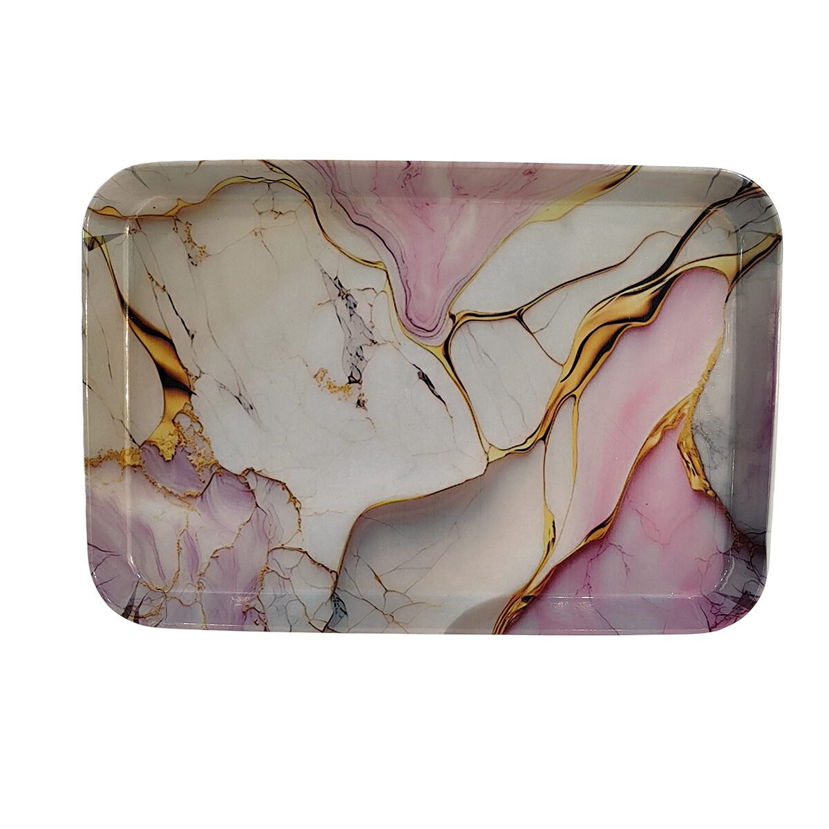 Price and Buy Melamine Serving Tray Lightweight & Durable Pink Marble Design