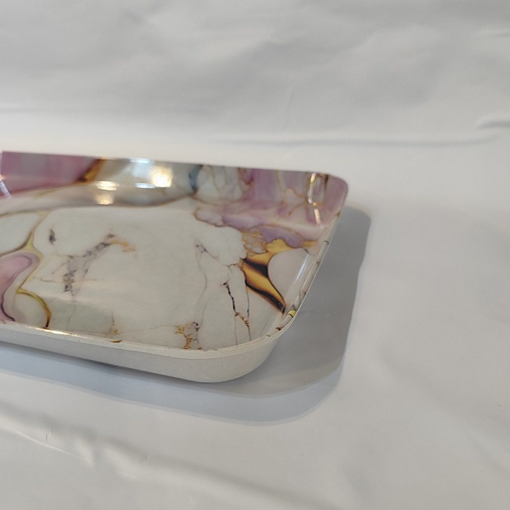 Price and Buy Melamine Serving Tray Lightweight & Durable Pink Marble Design - Image 3
