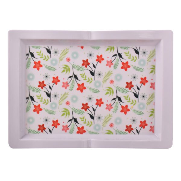 Price and Buy Melamine Serving Tray Lightweight & Durable White Floral Design_68fef4a9dab4c.jpeg Price and Buy Melamine Serving Tray Lightweight & Durable White Floral Design