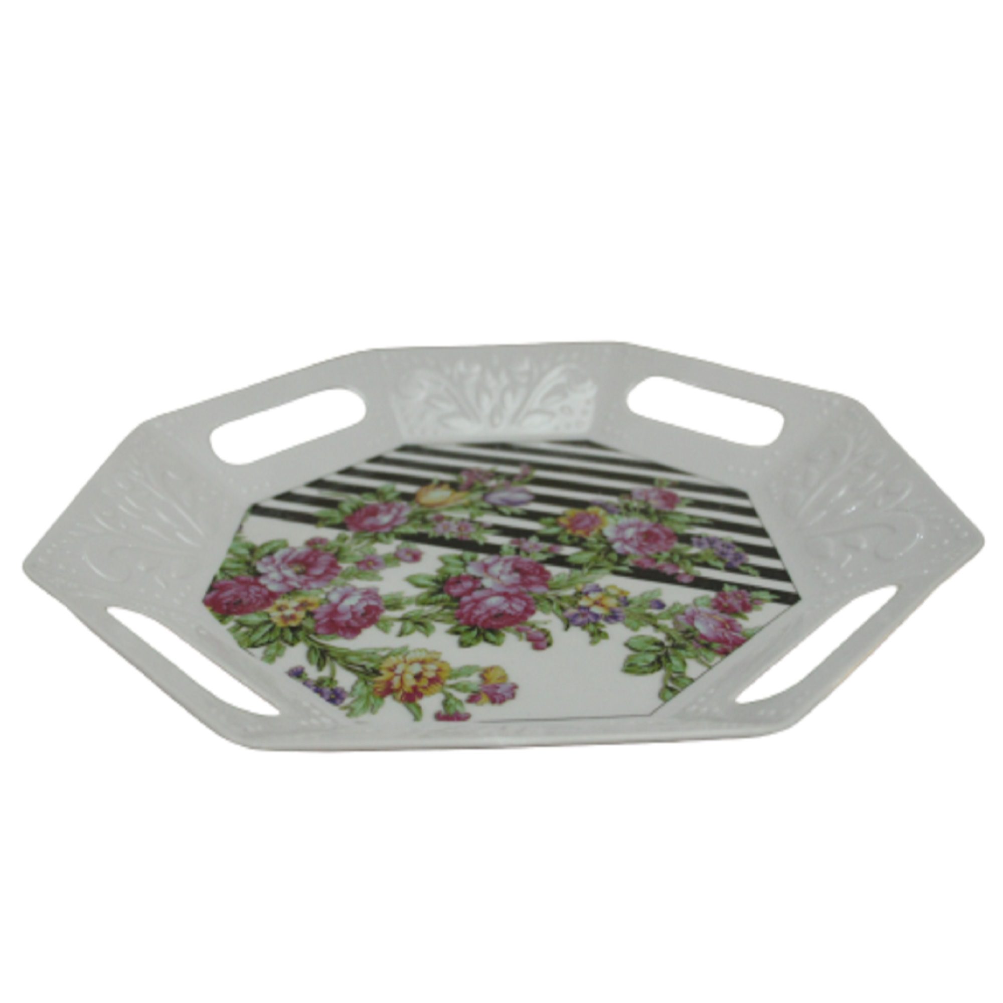 Price and Buy Melamine Serving Tray Serveware in Floral Design Lightweight White - Image 4