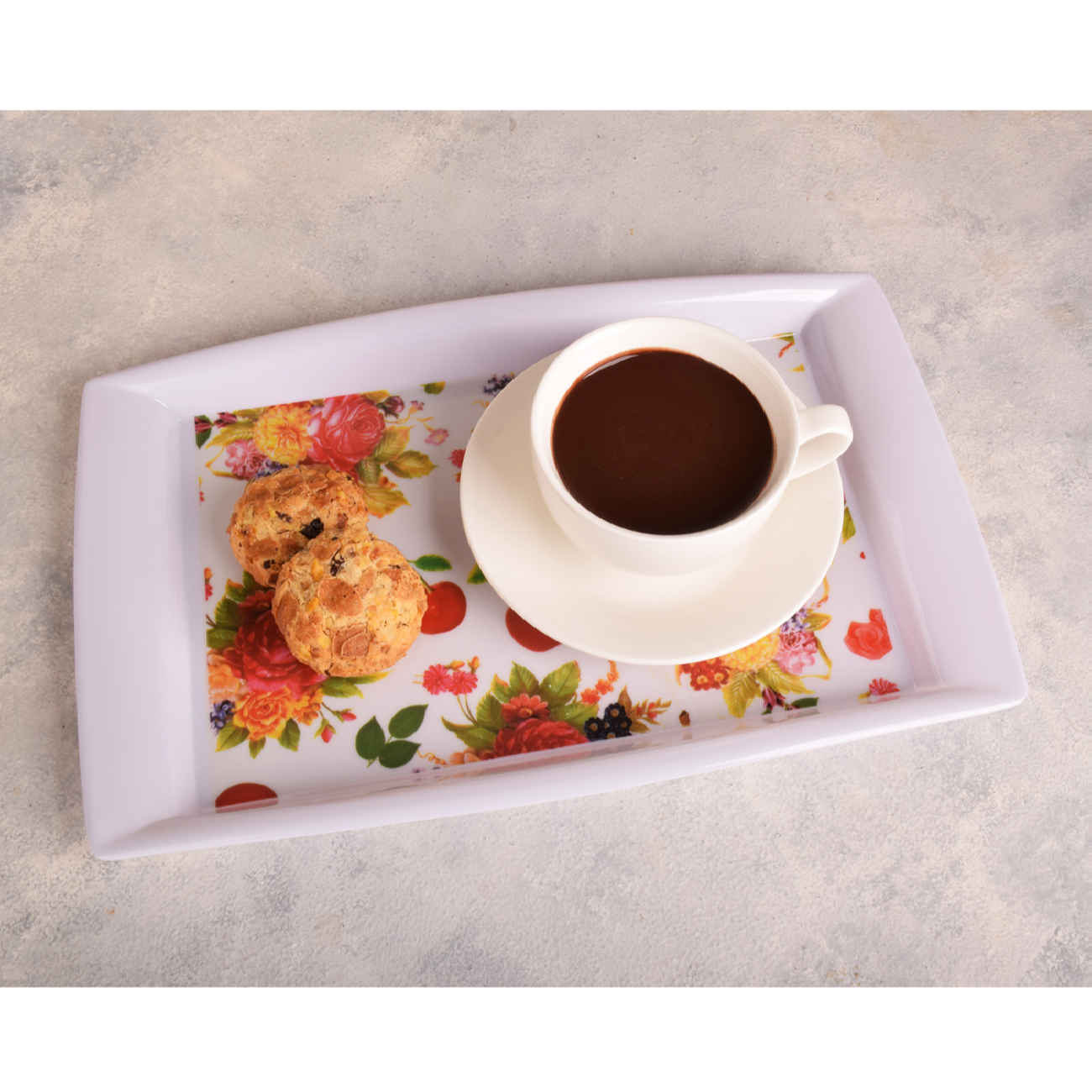 Price and Buy Melamine Serving Tray with Cherry & Flower Design - Image 4