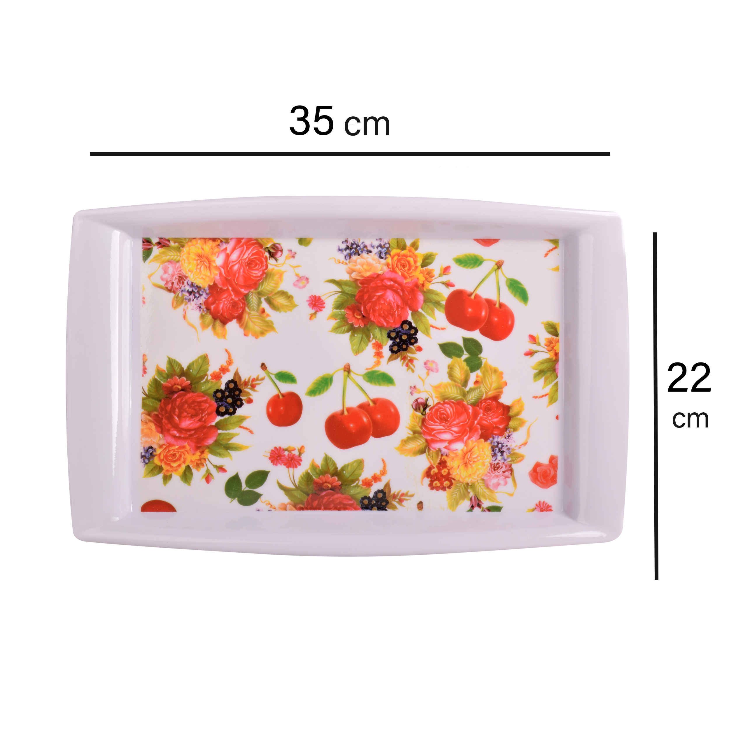 Price and Buy Melamine Serving Tray with Cherry & Flower Design - Image 5