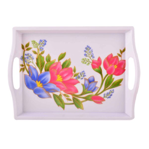 Price and Buy Melamine Serving Tray with Handle Durable & Lightweight Floral Design_68ff467a3acb5.jpeg Price and Buy Melamine Serving Tray with Handle Durable & Lightweight Floral Design