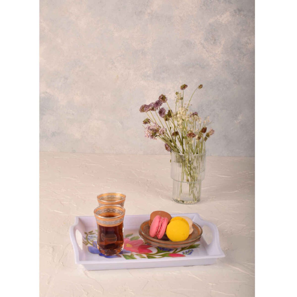 Price and Buy Melamine Serving Tray with Handle Durable & Lightweight Floral Design - Image 3
