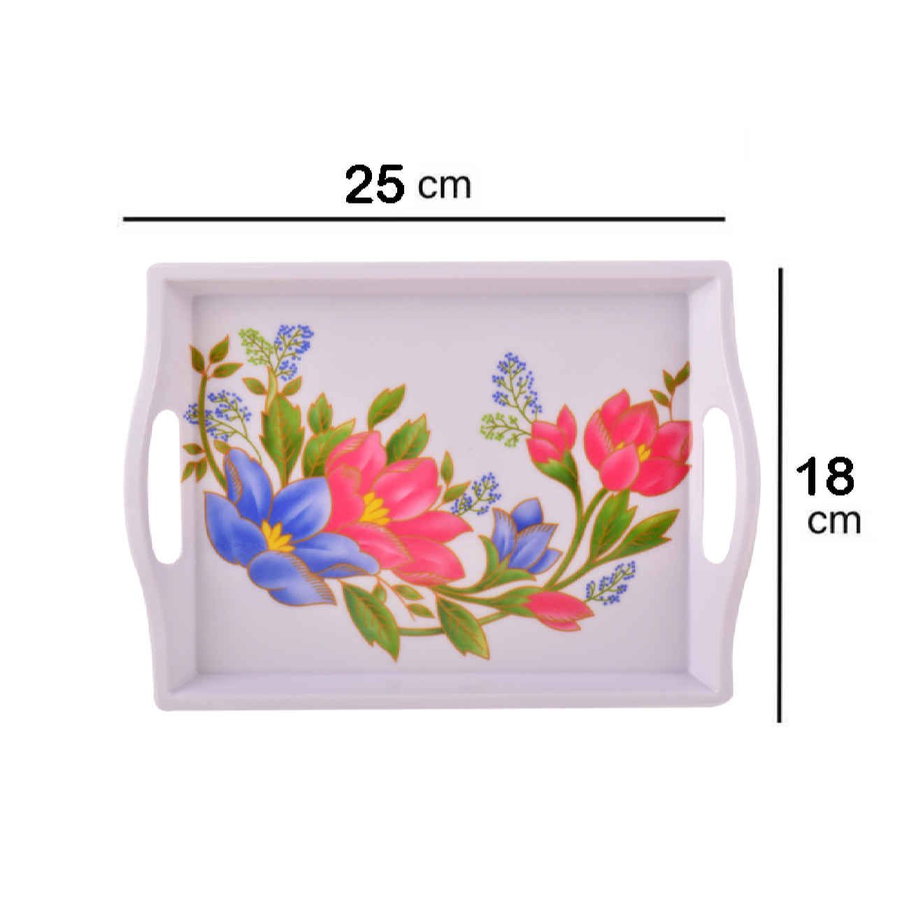 Price and Buy Melamine Serving Tray with Handle Durable & Lightweight Floral Design - Image 5