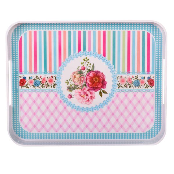 Price and Buy Melamine Serving Tray with Handle Lightweight Floral Design_68fe561f2bb2c.jpeg Price and Buy Melamine Serving Tray with Handle Lightweight Floral Design