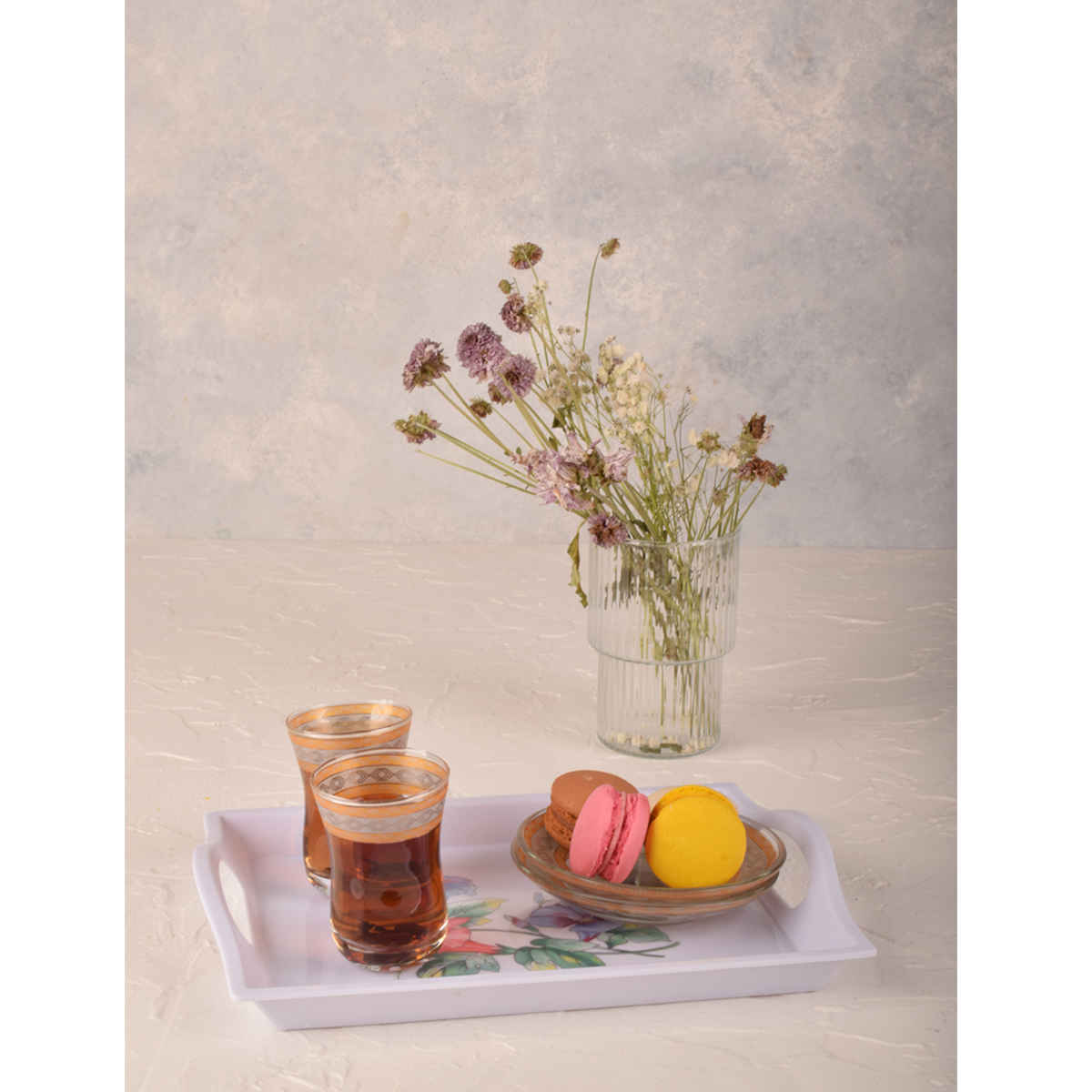 Price and Buy Melamine Serving Tray with Handle Lightweight Flowers Design - Image 3