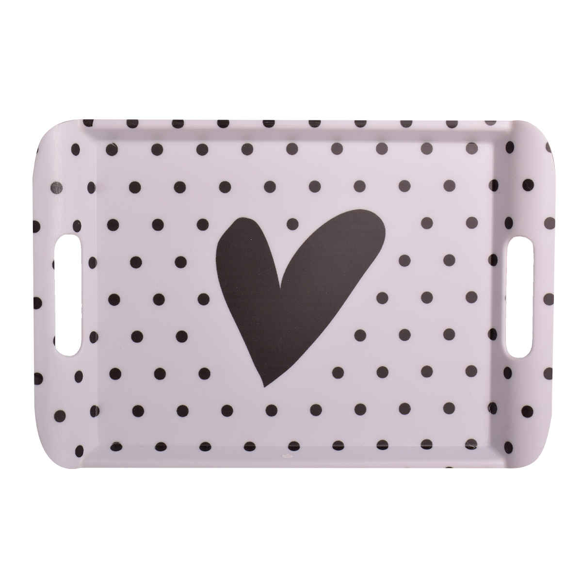 Price and Buy Melamine Serving Tray with Handle Lightweight Heart Design