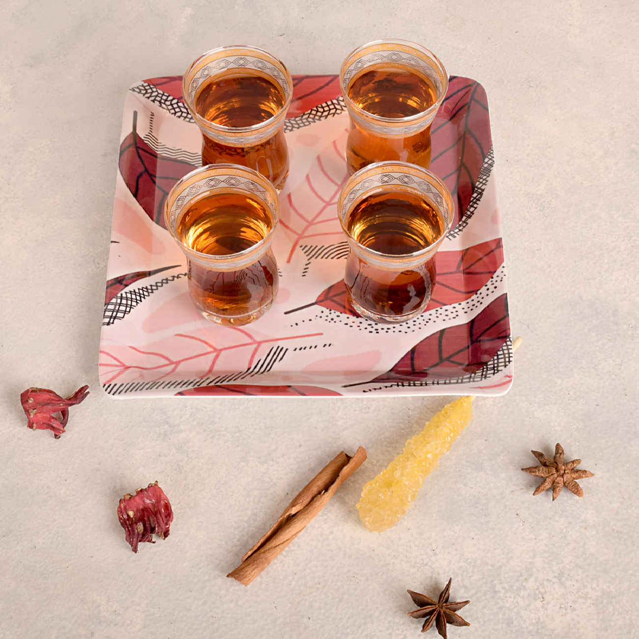 Price and Buy Melamine Serving Tray with Leaves Design Non Porous & Lightweight (x10) - Image 3