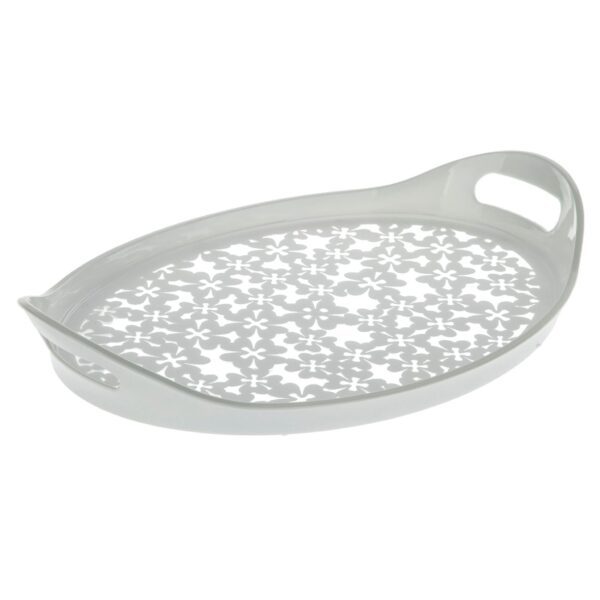 Price and Buy Melamine Tray Floral White & Gray for Serving_68ff46a9b1aa8.jpeg Price and Buy Melamine Tray Floral White & Gray for Serving