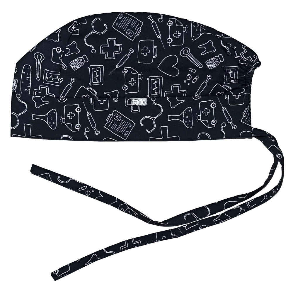 Price and Buy Men’s Black Medical Scrub Top & Cap Set – Sleek & Professional - Image 5