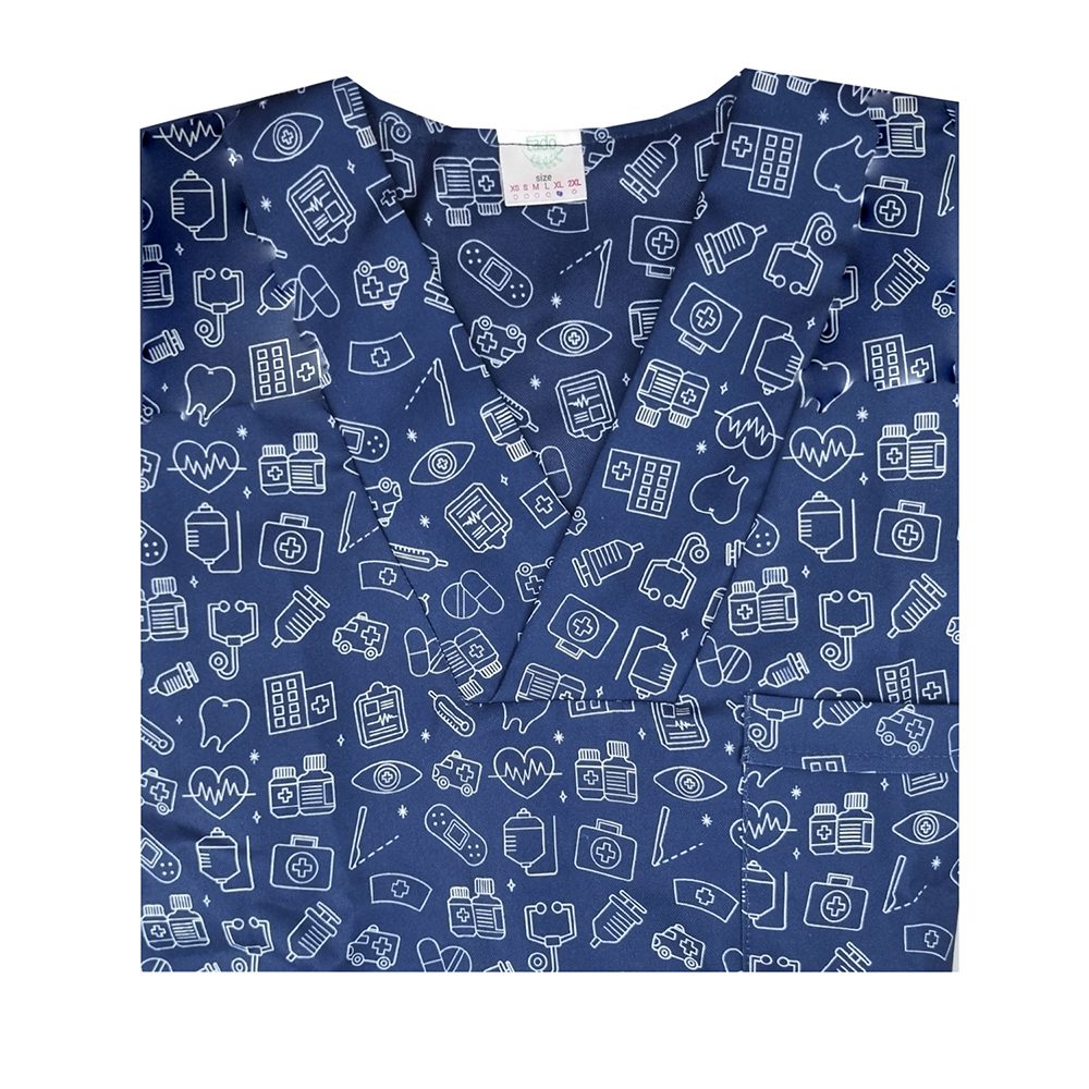 Price and Buy Men’s Blue Medical Scrub Top & Cap Set – Stylish & Functional - Image 4