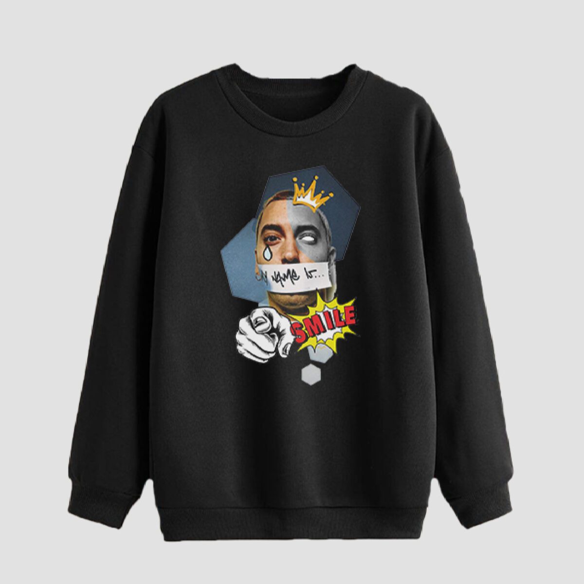 Price and Buy Men’s Crewneck Sweatshirt Abstract Eminem Print