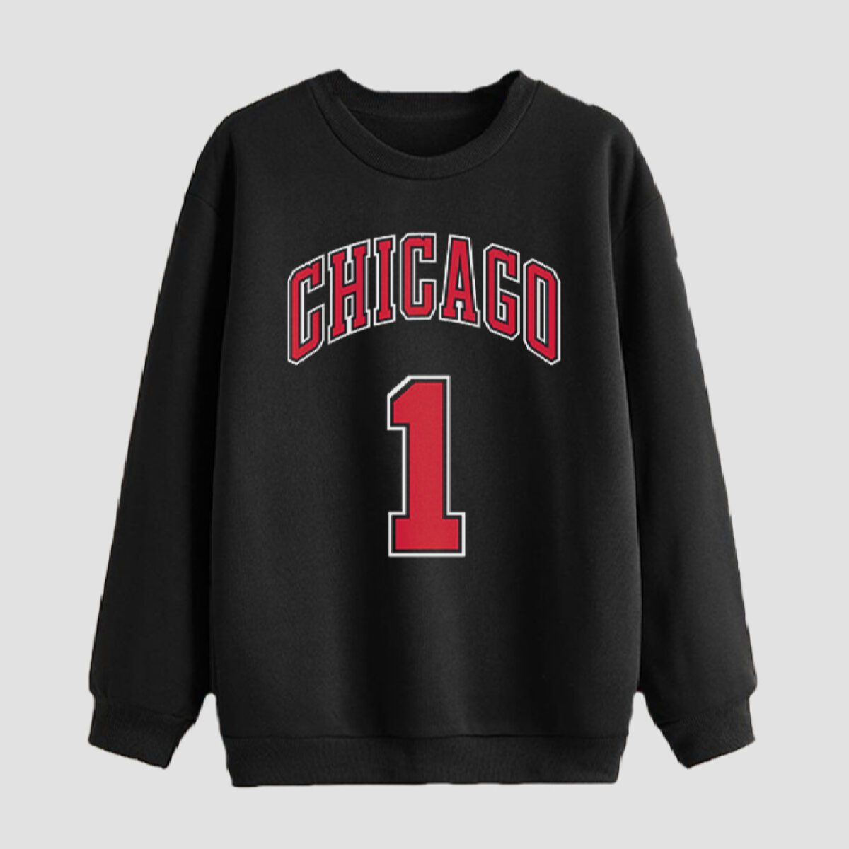 Price and Buy Men’s Crewneck Sweatshirt Cotton Black Chicago