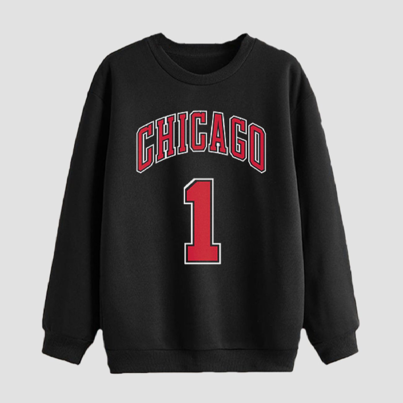 Price and Buy Men’s Crewneck Sweatshirt Cotton Black Chicago