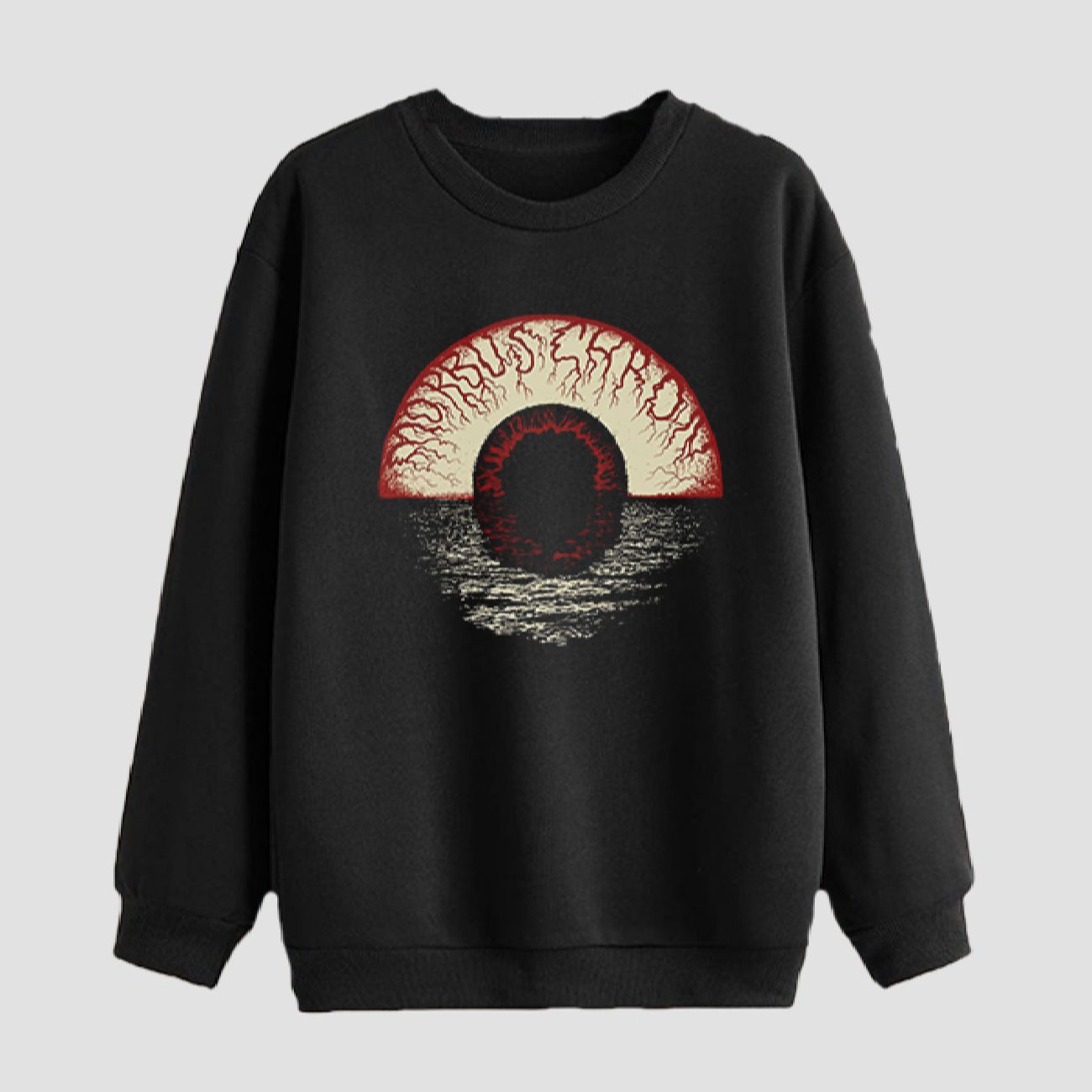 Price and Buy Men’s Crewneck Sweatshirt Cotton Black Dark Eye Design