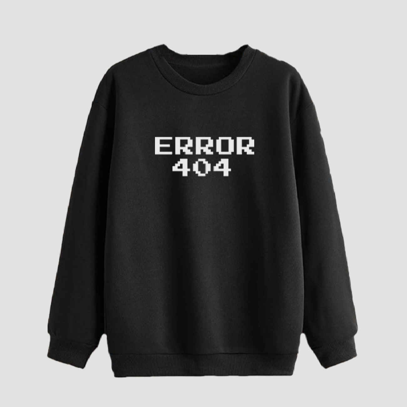 Price and Buy Men’s Crewneck Sweatshirt Cotton Black Error 404