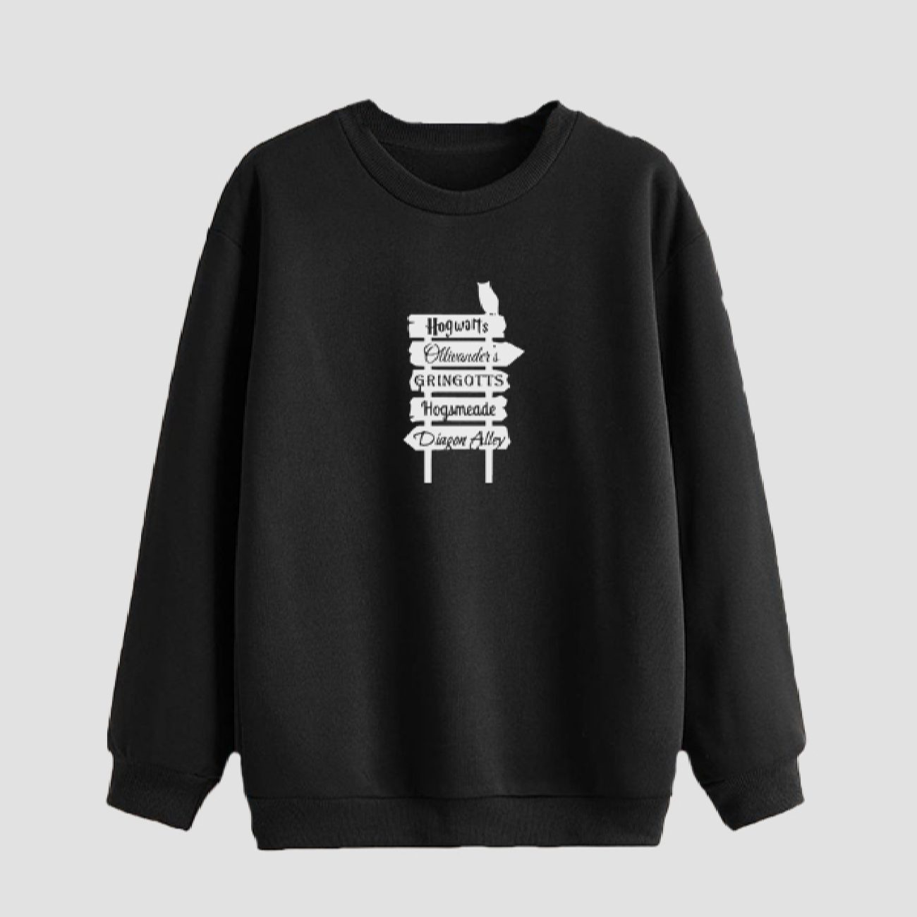 Price and Buy Men’s Crewneck Sweatshirt Cotton Black Harry Potter