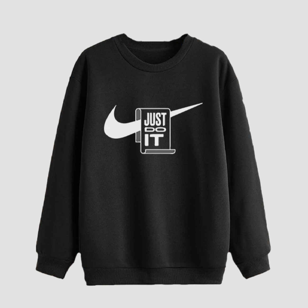 Price and Buy Men’s Crewneck Sweatshirt Cotton Black Model Just Do It