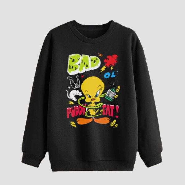 Price and Buy Men’s Crewneck Sweatshirt Cotton Black Tweety Design_68fec9895fb81.jpeg Price and Buy Men’s Crewneck Sweatshirt Cotton Black Tweety Design