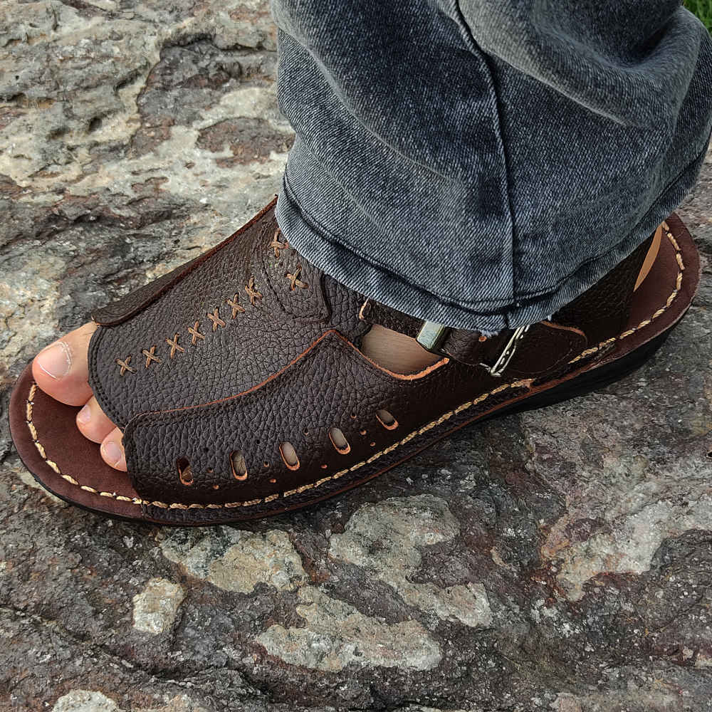 Price and Buy Men’s Natural Leather Sandals Model Ahwaz - Image 3