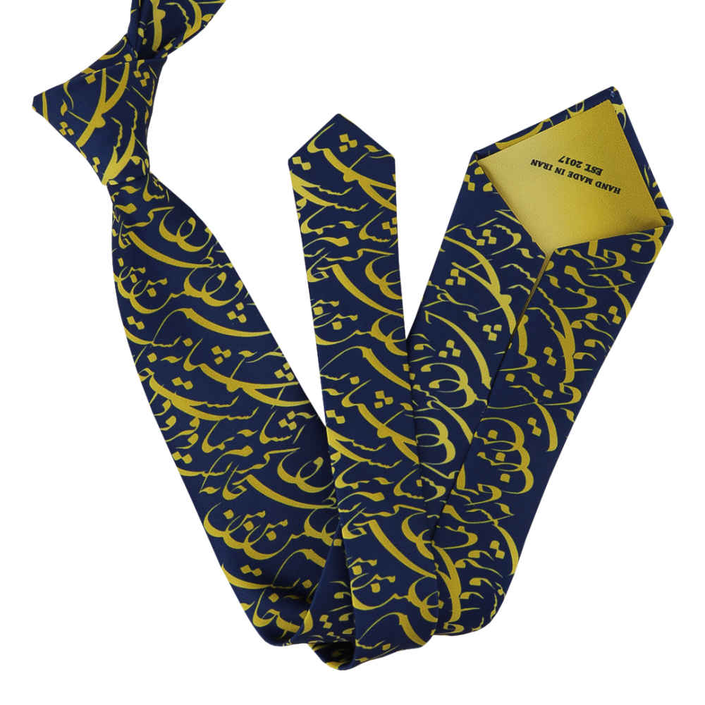 Price and Buy Men’s Necktie – Persian Inspired Artistic Calligraphy Poem - Image 3