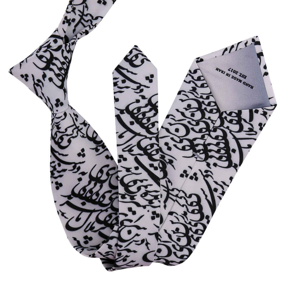 Price and Buy Men’s Necktie – Persian Inspired Artistic Calligraphy Poem - Image 3