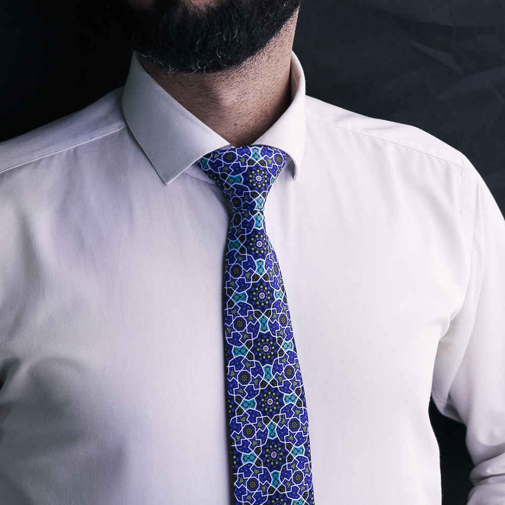 Price and Buy Men’s Necktie – Persian Inspired Artistic Elegance Kaleidoscope Tile - Image 3
