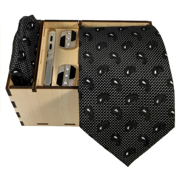 Price and Buy Men’s Tie, Handkerchief & Cufflinks Neckwear Set – Luxurious Black_68fe8fffe66ae.jpeg Price and Buy Men’s Tie, Handkerchief & Cufflinks Neckwear Set – Luxurious Black