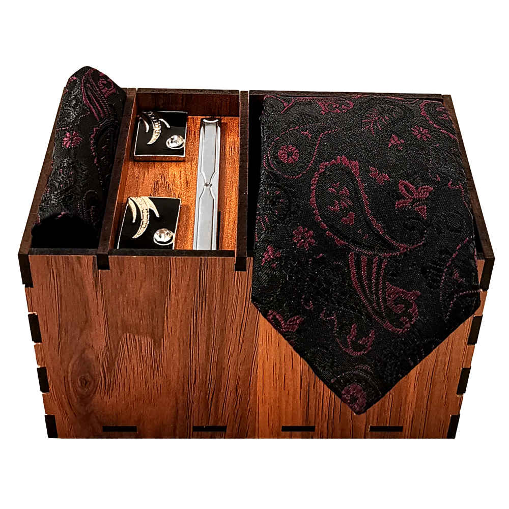 Price and Buy Men’s Tie, Handkerchief & Cufflinks Neckwear Set – Luxurious Boteh
