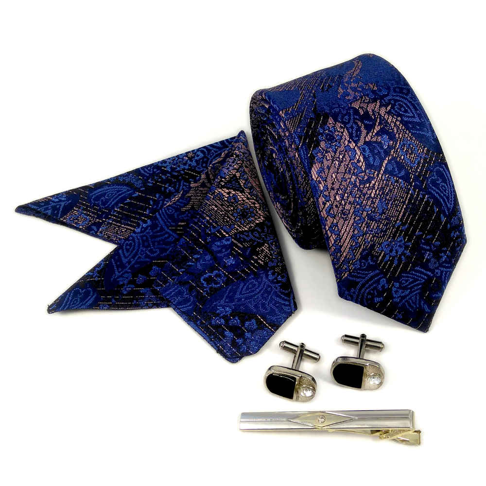 Price and Buy Men’s Tie, Handkerchief & Cufflinks Neckwear Set – Luxurious Mandana - Image 3